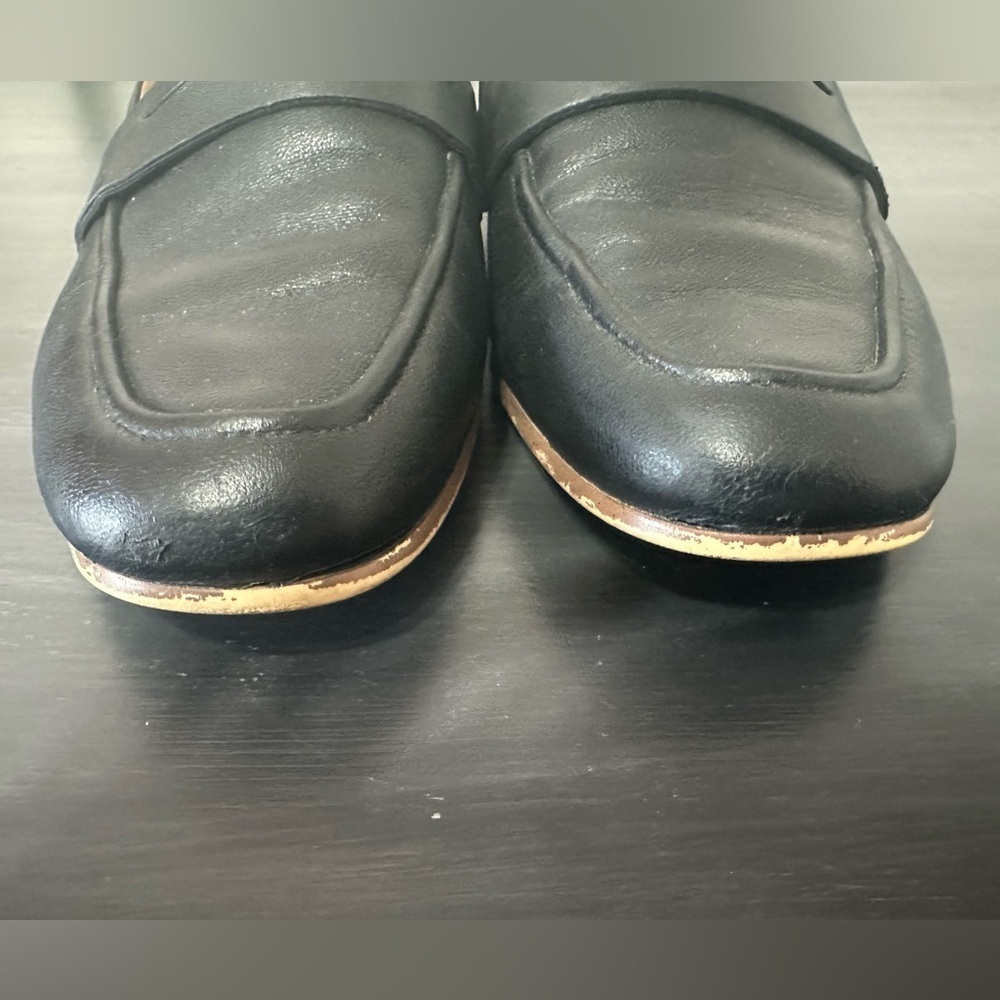 Clarks Black Leather Slip-On Loafers - Picture 3 of 9